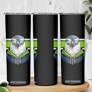 Cool Hawk Wearing Hoodie Graphic Skinny Tumbler Game Day Swagger TS02 Print Your Wear
