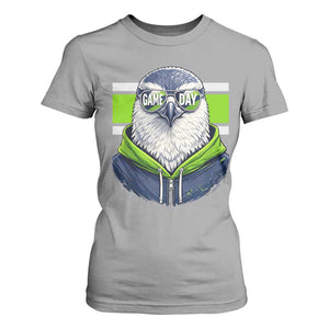 Cool Hawk Wearing Hoodie Graphic T Shirt For Women Game Day Swagger TS02 Sport Gray Print Your Wear