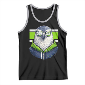 Cool Hawk Wearing Hoodie Graphic Tank Top Game Day Swagger TS02 Black Athletic Heather Print Your Wear