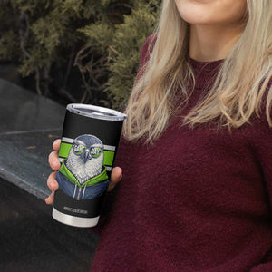 Cool Hawk Wearing Hoodie Graphic Tumbler Cup Game Day Swagger TS02 Print Your Wear