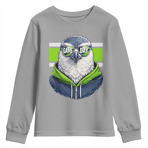 Cool Hawk Wearing Hoodie Graphic Youth Sweatshirt Game Day Swagger TS02 Sport Gray Print Your Wear