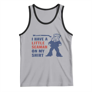 Funny Sailor Pun Tank Top I Have Little Seaman on My Shirt Retro Humor TS02 Athletic Heather Black Print Your Wear