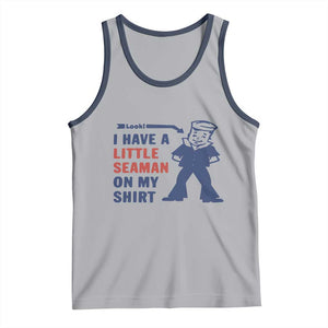 Funny Sailor Pun Tank Top I Have Little Seaman on My Shirt Retro Humor TS02 Athletic Heather Navy Print Your Wear