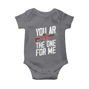 Funny Gun Lover Valentine Pun Baby Onesie You AR the One for Me Tactical Romance TS02 Charcoal Print Your Wear