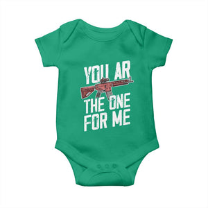 Funny Gun Lover Valentine Pun Baby Onesie You AR the One for Me Tactical Romance TS02 Irish Green Print Your Wear