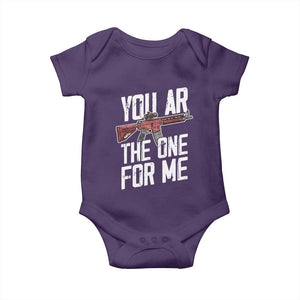 Funny Gun Lover Valentine Pun Baby Onesie You AR the One for Me Tactical Romance TS02 Purple Print Your Wear