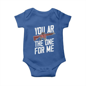 Funny Gun Lover Valentine Pun Baby Onesie You AR the One for Me Tactical Romance TS02 Royal Blue Print Your Wear