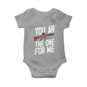 Funny Gun Lover Valentine Pun Baby Onesie You AR the One for Me Tactical Romance TS02 Sport Gray Print Your Wear