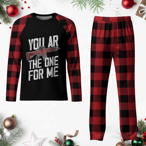 Funny Gun Lover Valentine Pun Plaid Pajama Set You AR the One for Me Tactical Romance TS02 Buffalo Plaid Print Your Wear