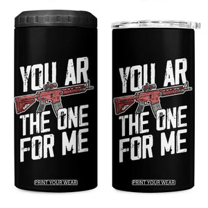 Funny Gun Lover Valentine Pun 4 in 1 Can Cooler Tumbler You AR the One for Me Tactical Romance TS02 One Size: 16 oz Black Print Your Wear