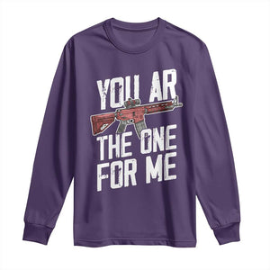 Funny Gun Lover Valentine Pun Long Sleeve Shirt You AR the One for Me Tactical Romance TS02 Purple Print Your Wear