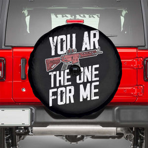 Funny Gun Lover Valentine Pun Spare Tire Cover You AR the One for Me Tactical Romance TS02 Black Print Your Wear