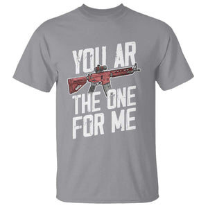 Funny Gun Lover Valentine Pun T Shirt You AR the One for Me Tactical Romance TS02 Sport Gray Print Your Wear