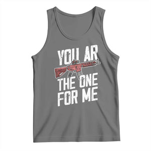 Funny Gun Lover Valentine Pun Tank Top You AR the One for Me Tactical Romance TS02 Black Heather Print Your Wear