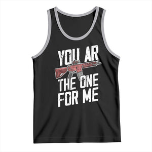 Funny Gun Lover Valentine Pun Tank Top You AR the One for Me Tactical Romance TS02 Black Athletic Heather Print Your Wear