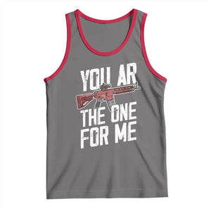 Funny Gun Lover Valentine Pun Tank Top You AR the One for Me Tactical Romance TS02 Deep Heather Red Print Your Wear