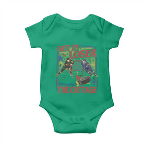 Get In Loser We’re Going To The Cottage Baby Onesie Hockey Romance LGBT Retro Summer Road Trip TS02 Irish Green Print Your Wear