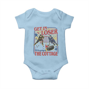 Get In Loser We’re Going To The Cottage Baby Onesie Hockey Romance LGBT Retro Summer Road Trip TS02 Light Blue Print Your Wear