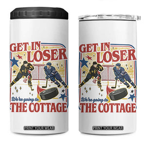 Get In Loser We’re Going To The Cottage 4 in 1 Can Cooler Tumbler Hockey Romance LGBT Retro Summer Road Trip TS02 One Size: 16 oz White Print Your Wear