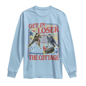 Get In Loser We’re Going To The Cottage Long Sleeve Shirt Hockey Romance LGBT Retro Summer Road Trip TS02 Light Blue Print Your Wear