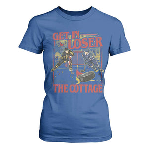Get In Loser We’re Going To The Cottage T Shirt For Women Hockey Romance LGBT Retro Summer Road Trip TS02 Royal Blue Print Your Wear