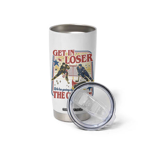 Get In Loser We’re Going To The Cottage Tumbler Cup Hockey Romance LGBT Retro Summer Road Trip TS02 Print Your Wear