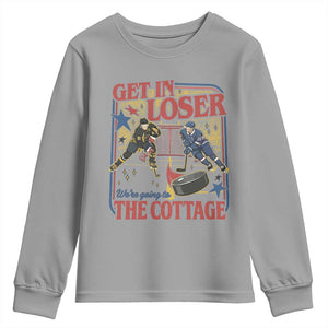 Get In Loser We’re Going To The Cottage Youth Sweatshirt Hockey Romance LGBT Retro Summer Road Trip TS02 Sport Gray Print Your Wear
