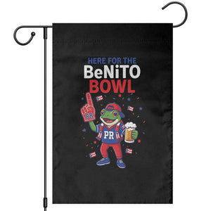 Funny Benito Bowl Puerto Rican Football Garden Flag Coquí Frog Music Fan with Beer and Foam Finger TS02 Black Print Your Wear
