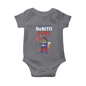 Funny Benito Bowl Puerto Rican Football Baby Onesie Coquí Frog Music Fan with Beer and Foam Finger TS02 Charcoal Print Your Wear