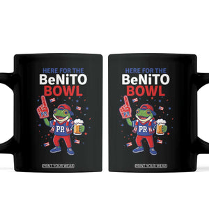 Funny Benito Bowl Puerto Rican Football Coffee Mug Coquí Frog Music Fan with Beer and Foam Finger TS02 Black Print Your Wear