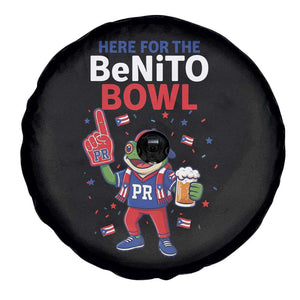 Funny Benito Bowl Puerto Rican Football Spare Tire Cover Coquí Frog Music Fan with Beer and Foam Finger TS02 Print Your Wear