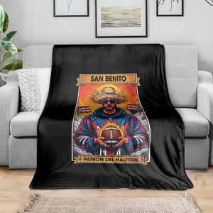 Funny San Benito Patron del Halftime Throw Blanket Bowl 2026 Puerto Rican Football Music Fan TS02 Print Your Wear