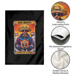 Funny San Benito Patron del Halftime Garden Flag Bowl 2026 Puerto Rican Football Music Fan TS02 Print Your Wear