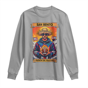 Funny San Benito Patron del Halftime Long Sleeve Shirt Bowl 2026 Puerto Rican Football Music Fan TS02 Sport Gray Print Your Wear