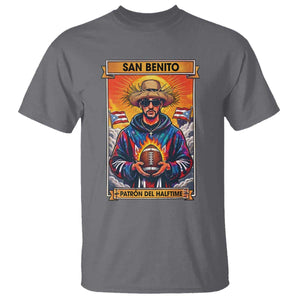 Funny San Benito Patron del Halftime T Shirt Bowl 2026 Puerto Rican Football Music Fan TS02 Charcoal Print Your Wear