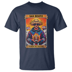 Funny San Benito Patron del Halftime T Shirt Bowl 2026 Puerto Rican Football Music Fan TS02 Navy Print Your Wear