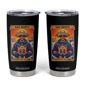 Funny San Benito Patron del Halftime Tumbler Cup Bowl 2026 Puerto Rican Football Music Fan TS02 Black Print Your Wear