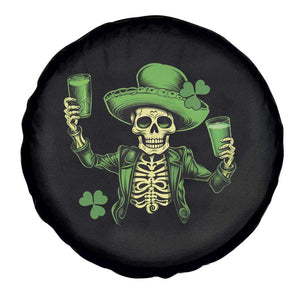 Funny St. Patricks Day Drinking Skeleton Spare Tire Cover for Beer Lover Alcoholic TS02 Print Your Wear