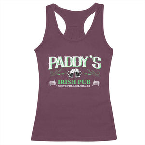 Funny St Patricks Day Drinking Racerback Tank Top Paddy Irish Pub TS02 Maroon Print Your Wear