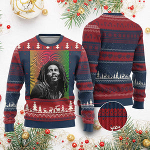 Legend Bob Ugly Christmas Sweater One Love The Reggae Vintage Graphic TS02 Burgundy Print Your Wear