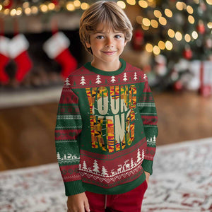 African Kente Ugly Christmas Sweater Young King for Boys Men TS02 Christmas Print Your Wear