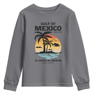 Gulf of Mexico Forever Since 1550 Youth Sweatshirt Golfo De Mexico Para Siempre Retro Beach TS02 Charcoal Print Your Wear