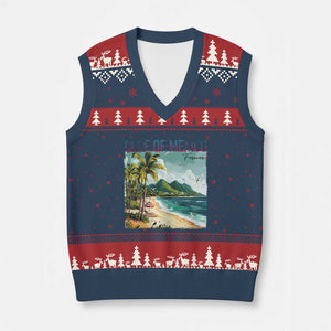 Gulf of Mexico Forever V-Neck Knit Sweater Vest Retro Beach TS02 Navy Red Print Your Wear