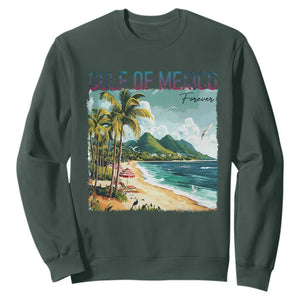 Gulf of Mexico Forever Sweatshirt Retro Beach TS02 Dark Forest Green Print Your Wear