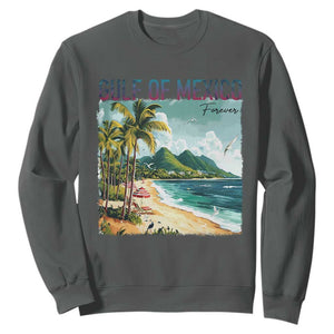 Gulf of Mexico Forever Sweatshirt Retro Beach TS02 Dark Heather Print Your Wear