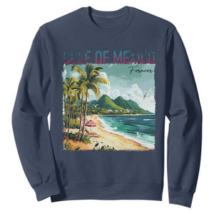Gulf of Mexico Forever Sweatshirt Retro Beach TS02 Navy Print Your Wear