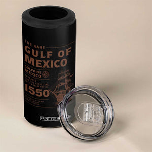 Gulf of Mexico Name Origin 1550 4 in 1 Can Cooler Tumbler Sailing Ship Retro Vintage TS02 Print Your Wear