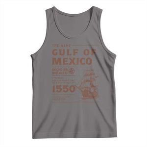 Gulf of Mexico Name Origin 1550 Tank Top Sailing Ship Retro Vintage TS02 Deep Heather Print Your Wear