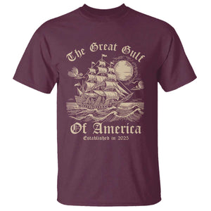 The Great Gulf Of USA T Shirt Established in 2025 TS02 Maroon Print Your Wear