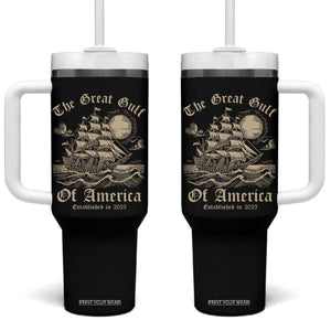 The Great Gulf Of USA Tumbler With Handle Established in 2025 TS02 One Size: 40 oz Black Print Your Wear